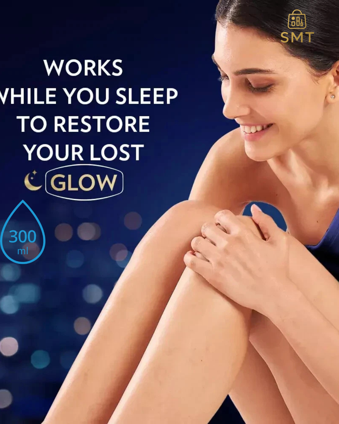 Vaseline Gluta-Hya Overnight Radiance 300ml – Night Repair Serum Burst Lotion Made in Thailand