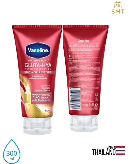 Vaseline Gluta-Hya Serum Serum Burst Lotion, Pro-Age Restore - 300ml, 100% Original Product, Made in Thailand