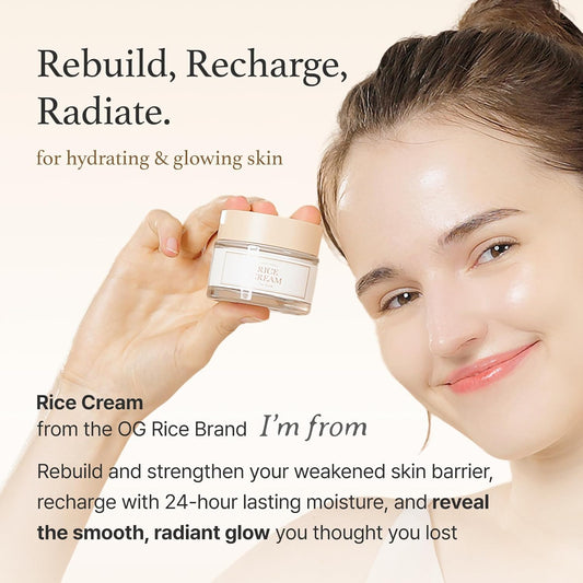 I’m From Rice Cream – 41% Rice Bran Moisturizer with Ceramides for Glow (50ml)