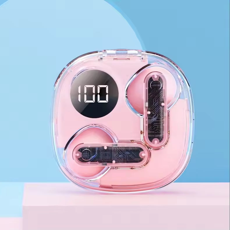 Airbuds Apro 138 TWS Transparent Earphones with LED Digital Display Wireless BT Stereo Earbuds best for gaming and movies.