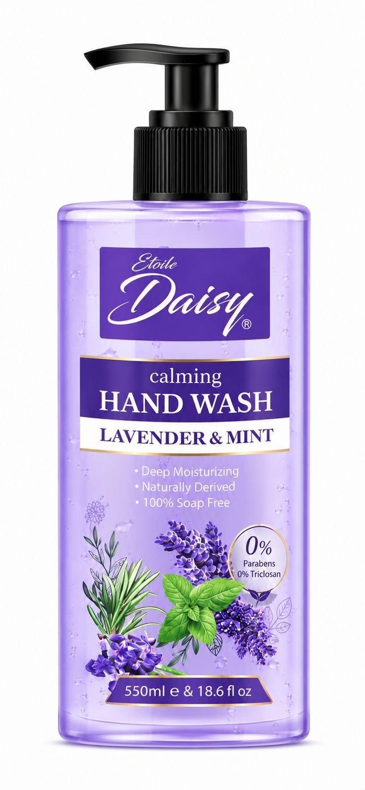 Lavender and Mint Moisturizing Hand Wash 550ml Bottle