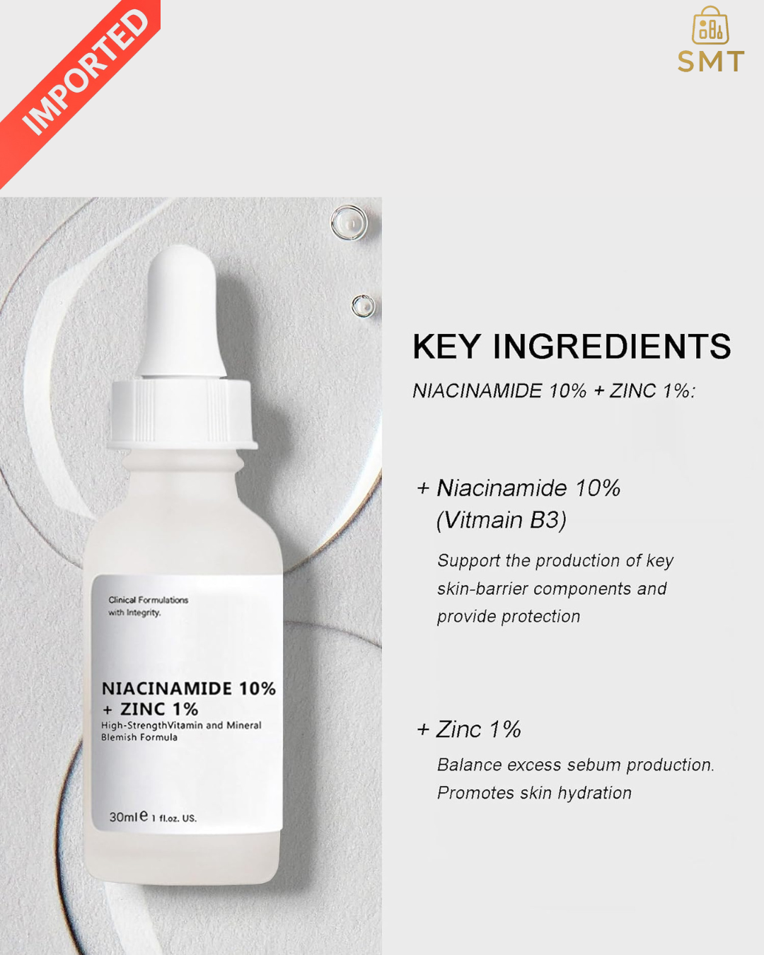 Niacinamide 10% + Zinc 1% & Hyaluronic Acid 2% + B5 Serum Set – Pore Control, Hydration & Acne Marks Treatment Combo Pack
