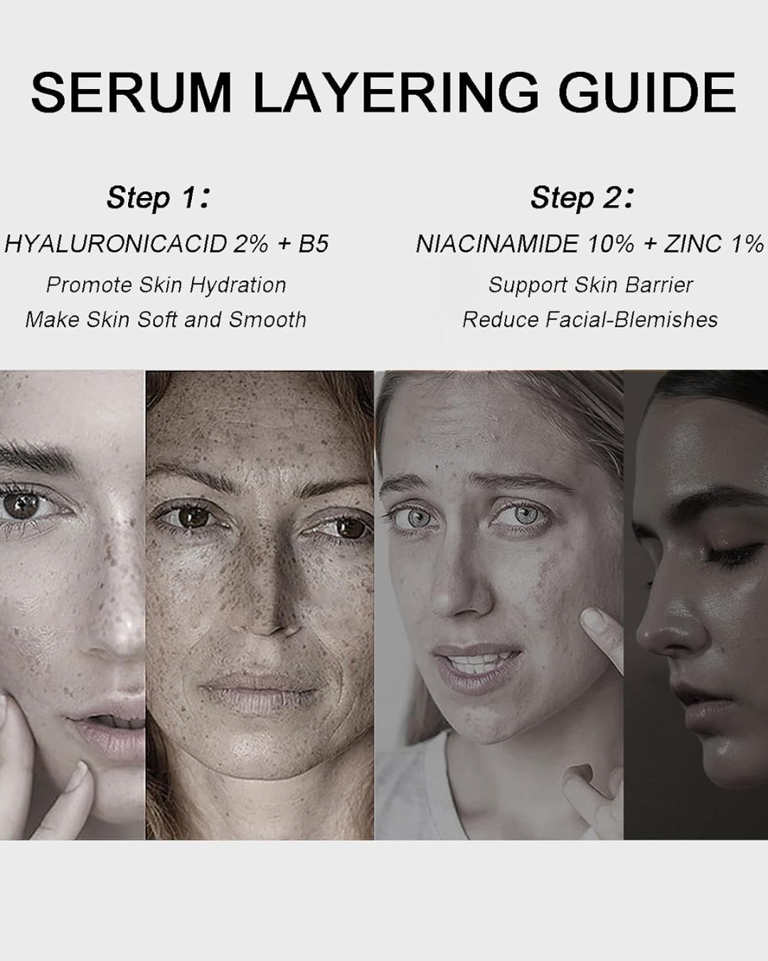 Niacinamide 10% + Zinc 1% & Hyaluronic Acid 2% + B5 Serum Set – Pore Control, Hydration & Acne Marks Treatment Combo Pack