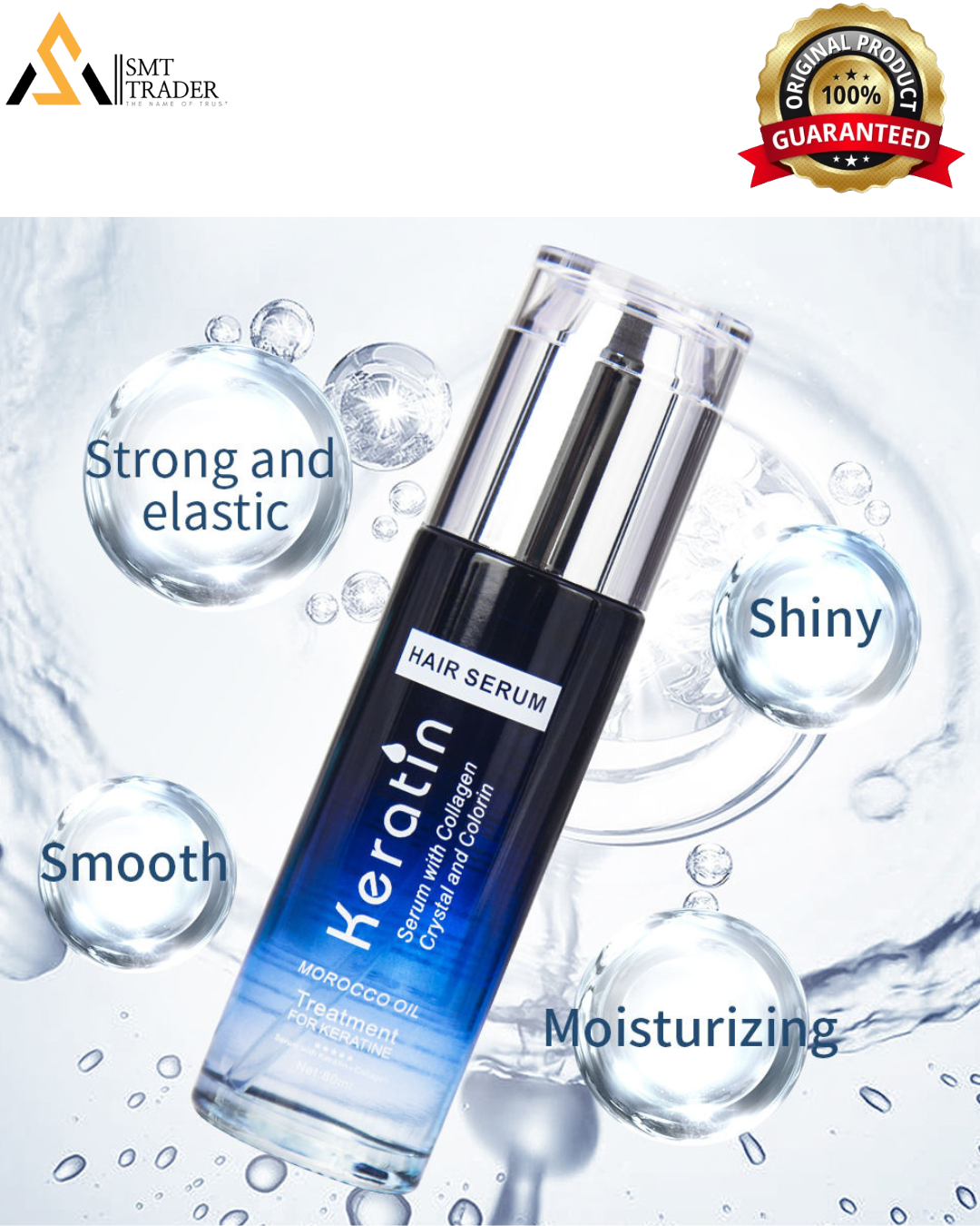 Keratin Hair Serum 80ml Intensive Repair & Shine Treatment