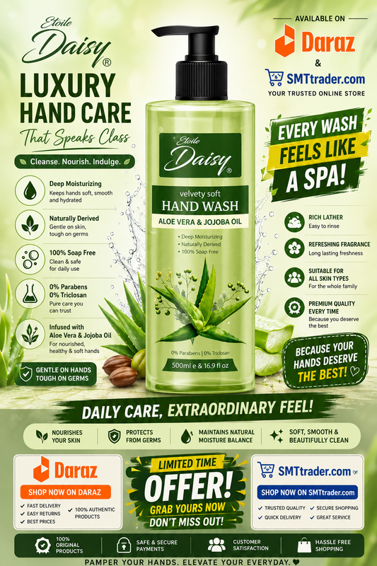 etoile daisy aloe vera jojoba oil hand wash 500ml pakistan moisturizing liquid hand soap