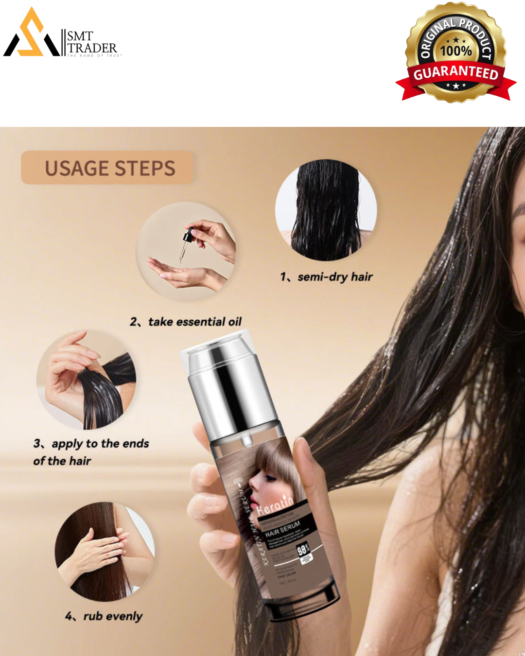 Keratin Hair Serum For Damage Hair Repair