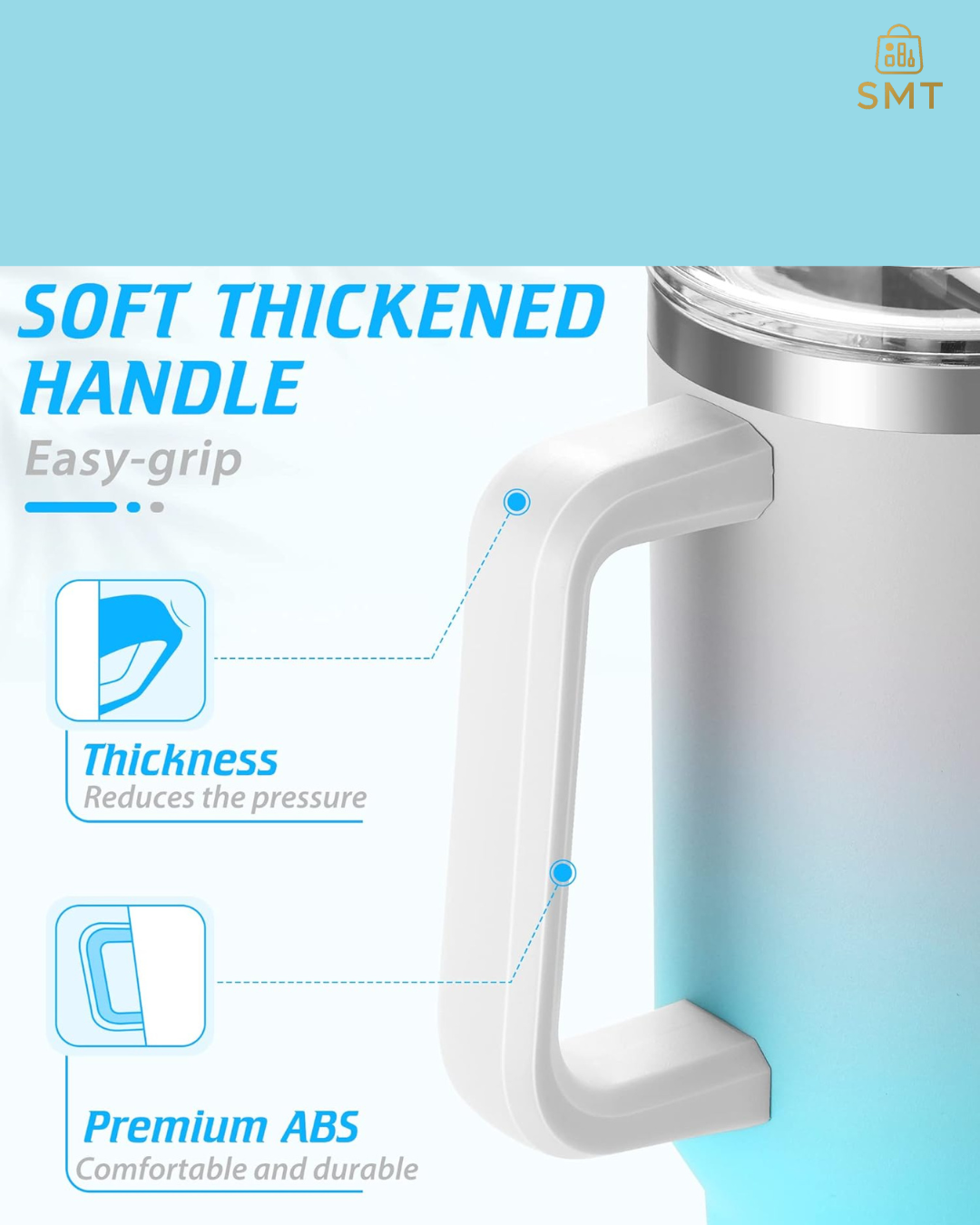 40oz Blush Pink / Ruby Matte Tumbler with Handle & Straw – Large Insulated Travel Mug