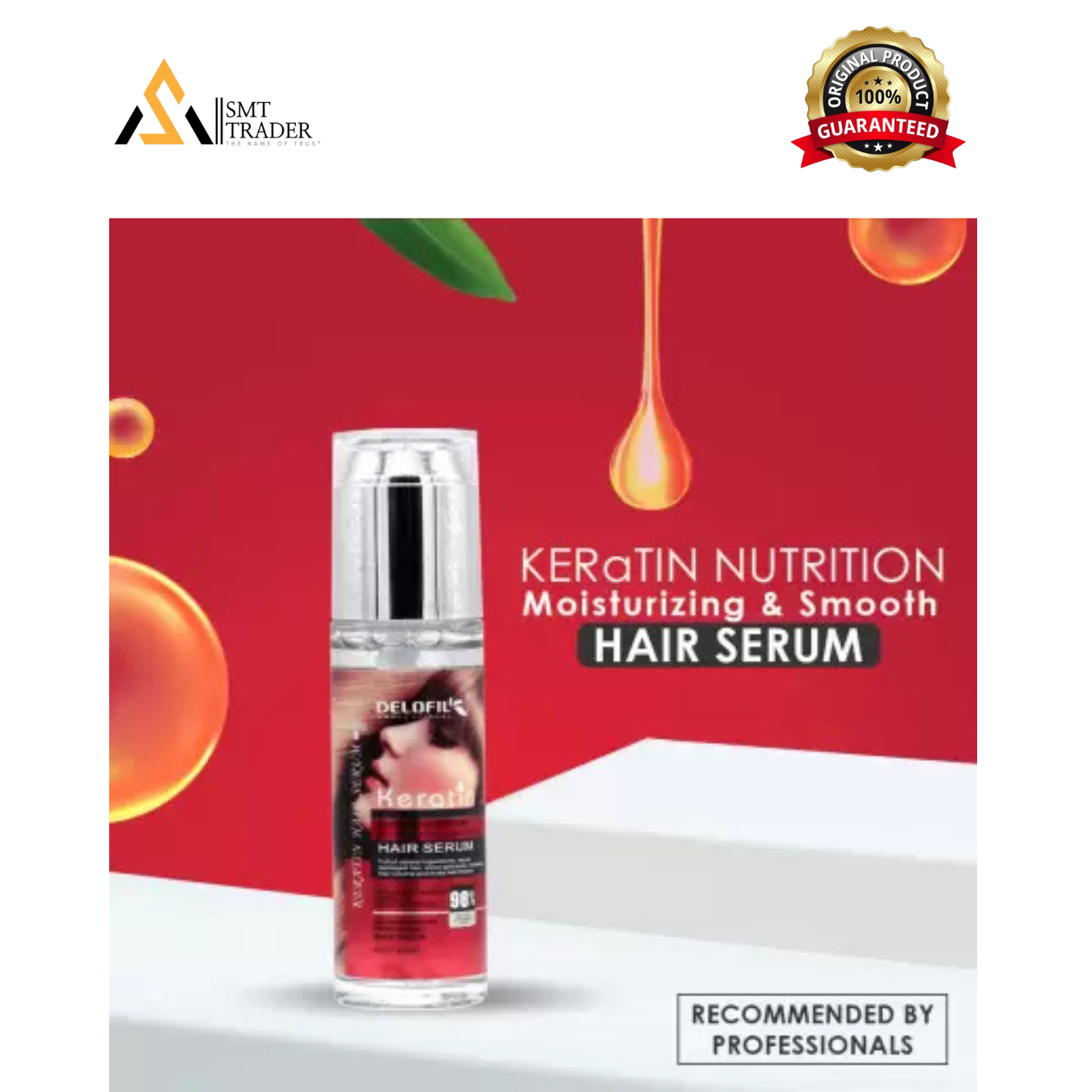Keratin Moisturizing & Smooth Hair Serum 98% 80ml