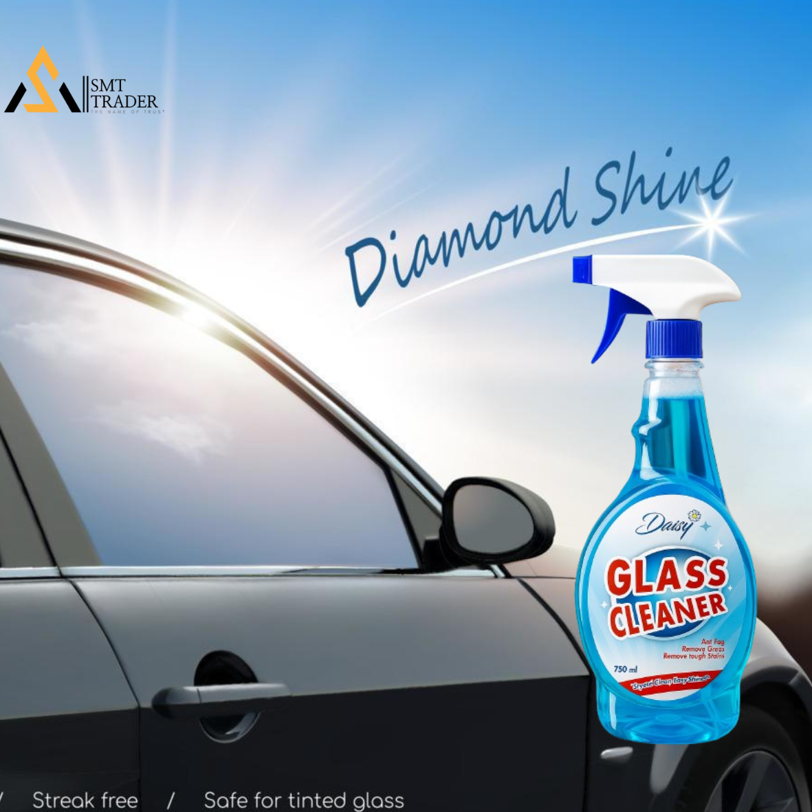 Daisy Glass Cleaner 750ml – Streak-Free Shine for Windows, Mirrors, Car Screens & Home Cleaning