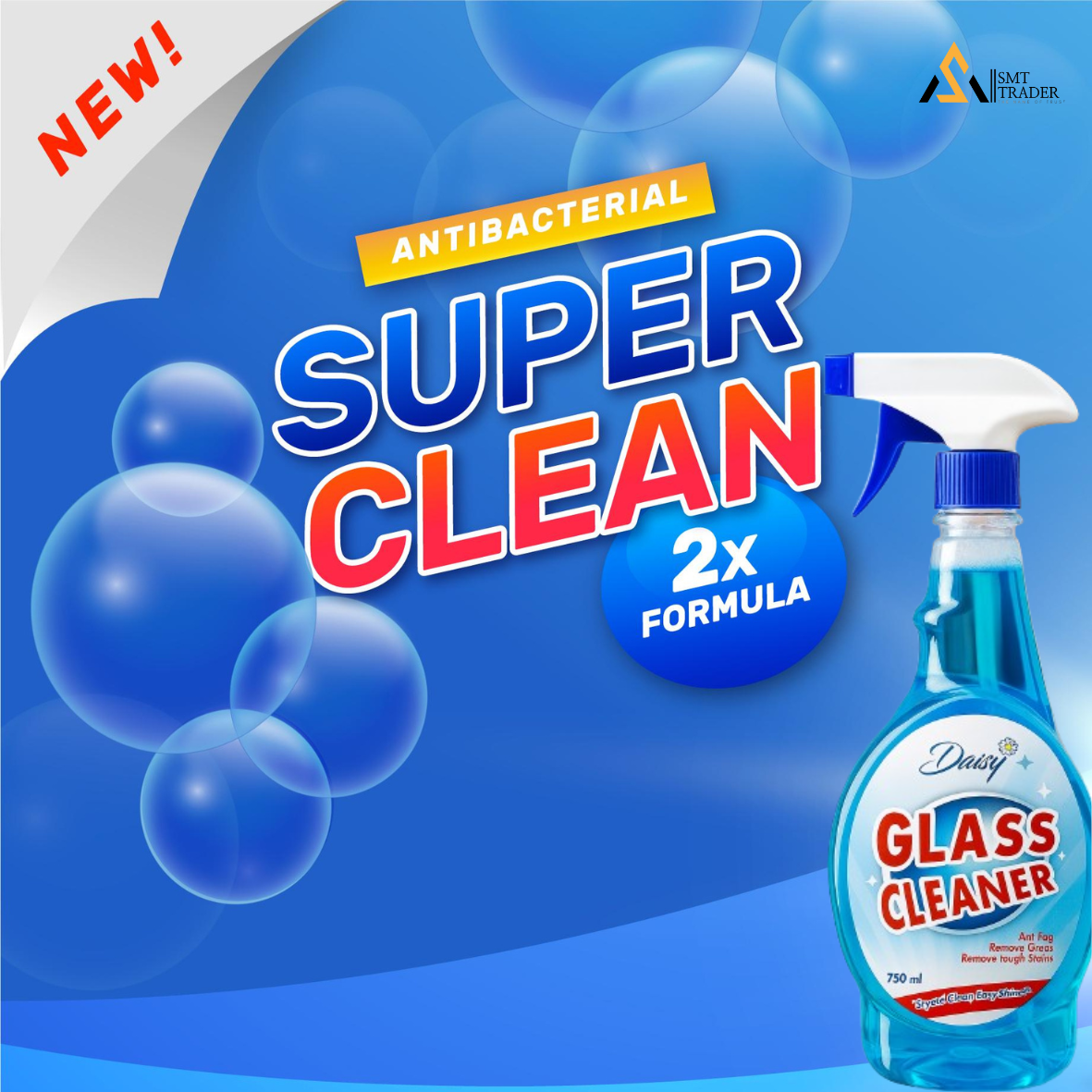 Daisy Glass Cleaner 750ml – Streak-Free Shine for Windows, Mirrors, Car Screens & Home Cleaning