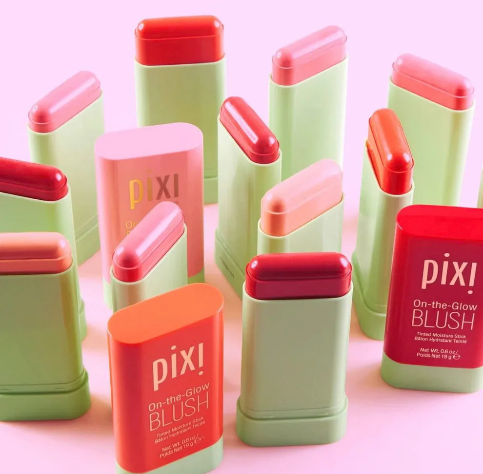 Pixi On-the-Glow Blush - Fleur, Hydrating Tinted Moisture Blush Stick with Ginseng, Aloe Vera & Fruit Extracts, For Cheeks & Lips, 19g / 0.6oz, Paraben-Free