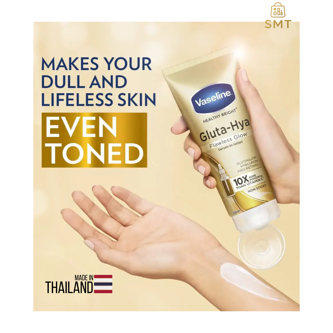 Vaseline Gluta-Hya Flawless Glow, 300ml, Serum-In-Lotion. 100% Original Product , Made in Thailand
