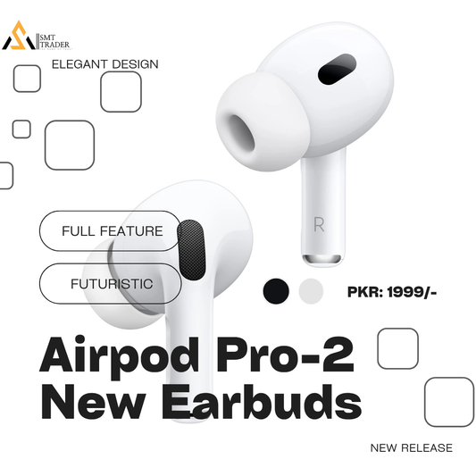 Airpods pro 2nd generation Black original, Bluetooth Headphones, Active Noise Cancellation, Super Sound Bass, long Battery