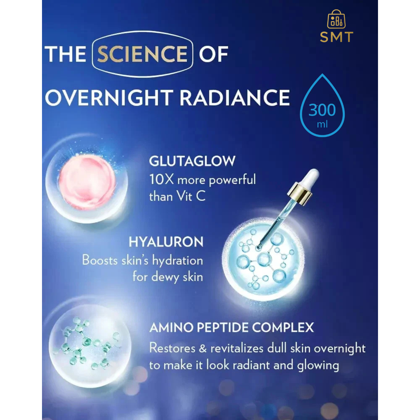 Vaseline Healthy Bright Gluta-Hya Serum Lotion Overnight Radiance - 300ml, 100% Original Product, Made in Thailand