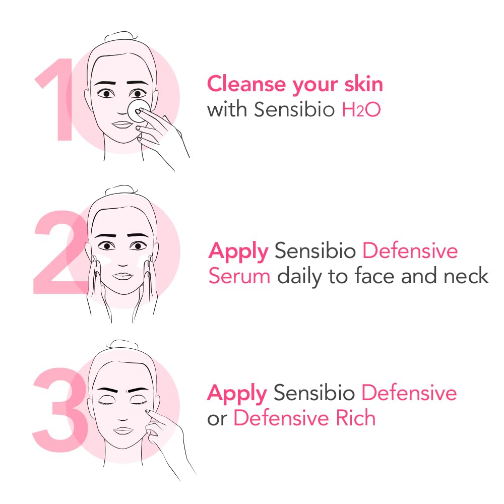 Bioderma Sensibio Defensive Serum, Long-Lasting Soothing Moisturizing Concentrate for Sensitive Skin, 30ml