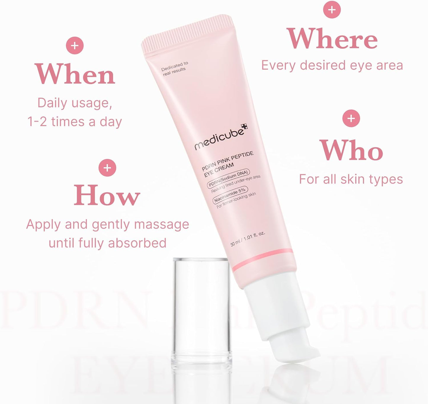Medicube Salmon DNA PDRN Pink Peptide Eye Serum 30ml – Retinol Eye Cream for Dark Circles, Fine Lines & Brightening Pakistan