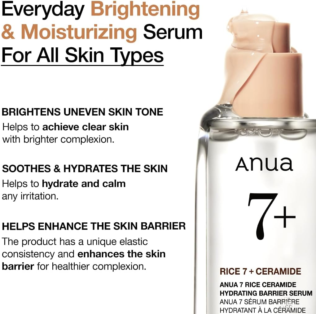 Anua 7 Rice Ceramide Hydrating Barrier Serum – Brightening & Barrier Repair Korean Serum for Dry & Sensitive Skin in Pakistan