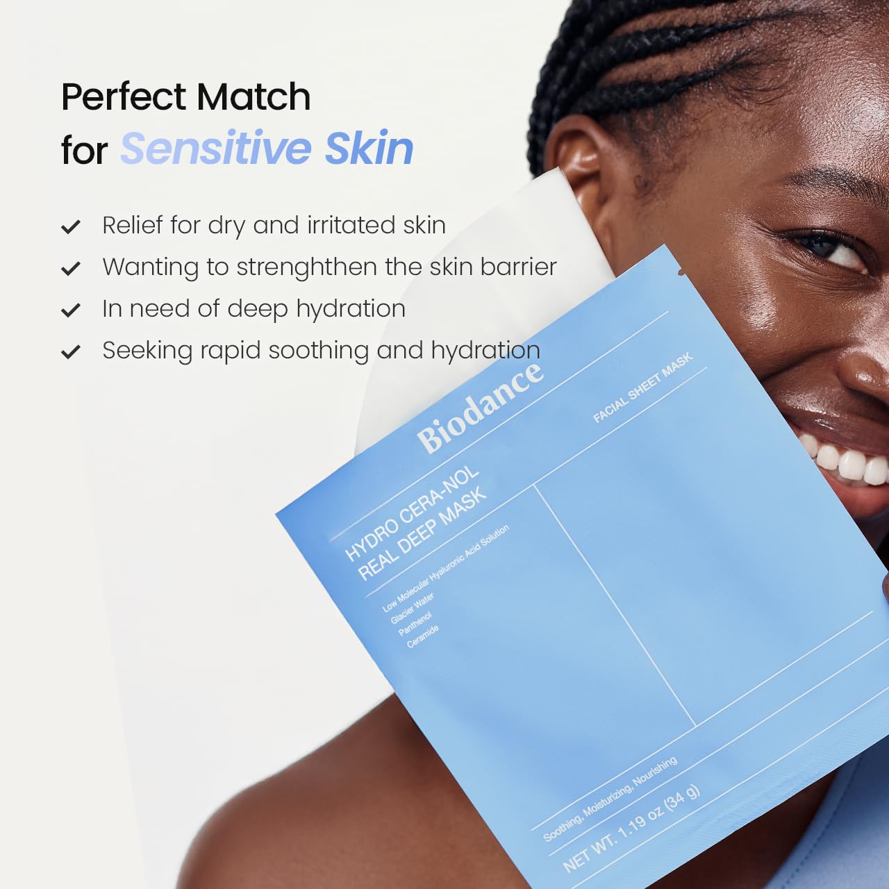BIODANCE Hydro Cera-nol Real Deep Mask (4 Sheets) – Overnight Hydrogel Face Mask for Deep Hydration, Barrier Repair & Soothing Care in Pakistan