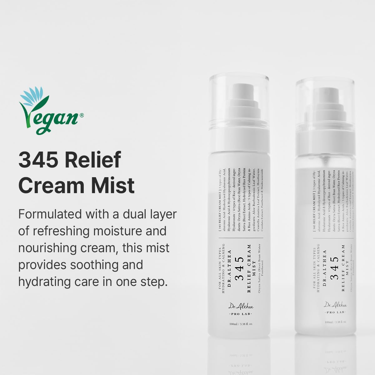 Dr.Althea 345 Relief Cream Mist | Hydrating Facial Mist with Rice Extract | Soothing Care for Sensitive Skin (100ml)