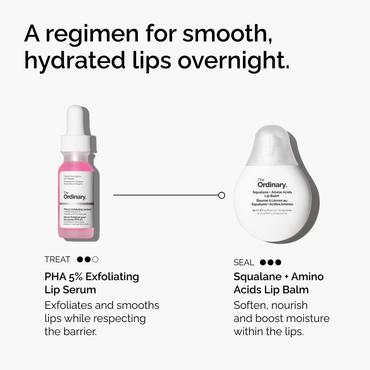 The Ordinary Squalane + Amino Acids Lip Balm – Deep Hydration Lip Repair, For Lips, Elbows, and Cuticles, 0.5 Fl Oz