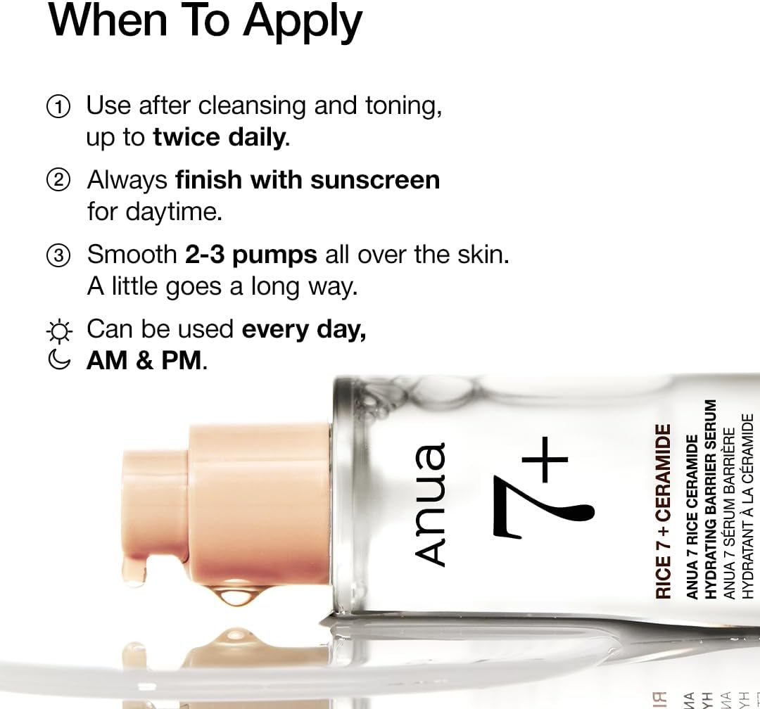 Anua 7 Rice Ceramide Hydrating Barrier Serum – Brightening & Barrier Repair Korean Serum for Dry & Sensitive Skin in Pakistan