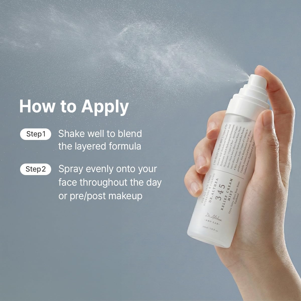 Dr.Althea 345 Relief Cream Mist | Hydrating Facial Mist with Rice Extract | Soothing Care for Sensitive Skin (100ml)