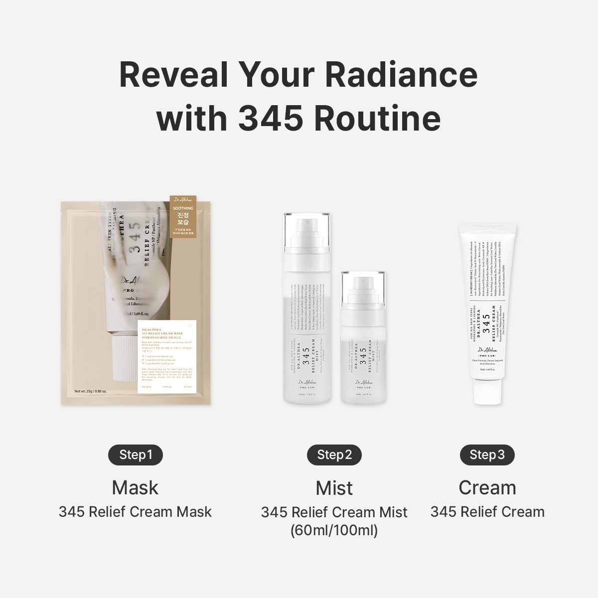 Dr.Althea 345 Relief Cream Mist | Hydrating Facial Mist with Rice Extract | Soothing Care for Sensitive Skin (100ml)