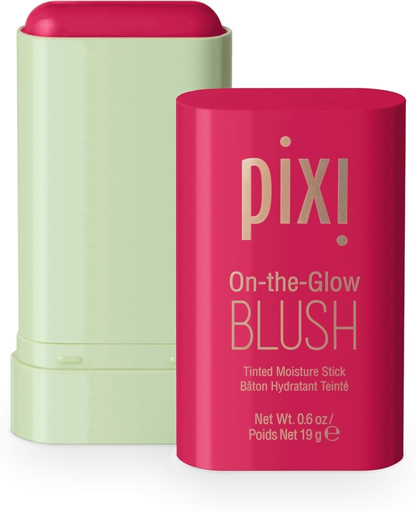 Pixi On-the-Glow Blush - Fleur, Hydrating Tinted Moisture Blush Stick with Ginseng, Aloe Vera & Fruit Extracts, For Cheeks & Lips, 19g / 0.6oz, Paraben-Free