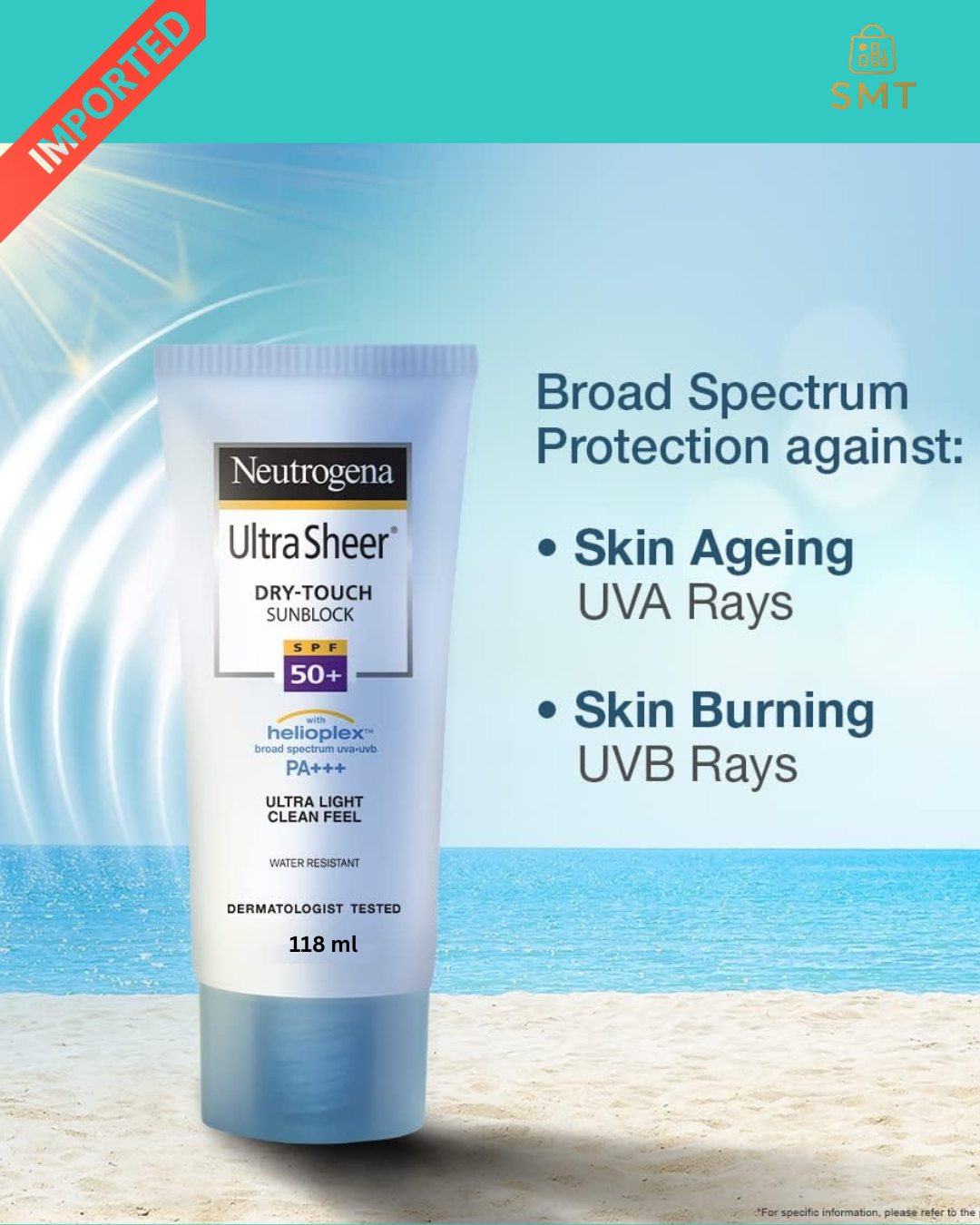 NEUTROGENA Sunscreen - SPF 50 PA+++ Ultra Sheer Dry Touch Sunblock SPF 50+ 118ml