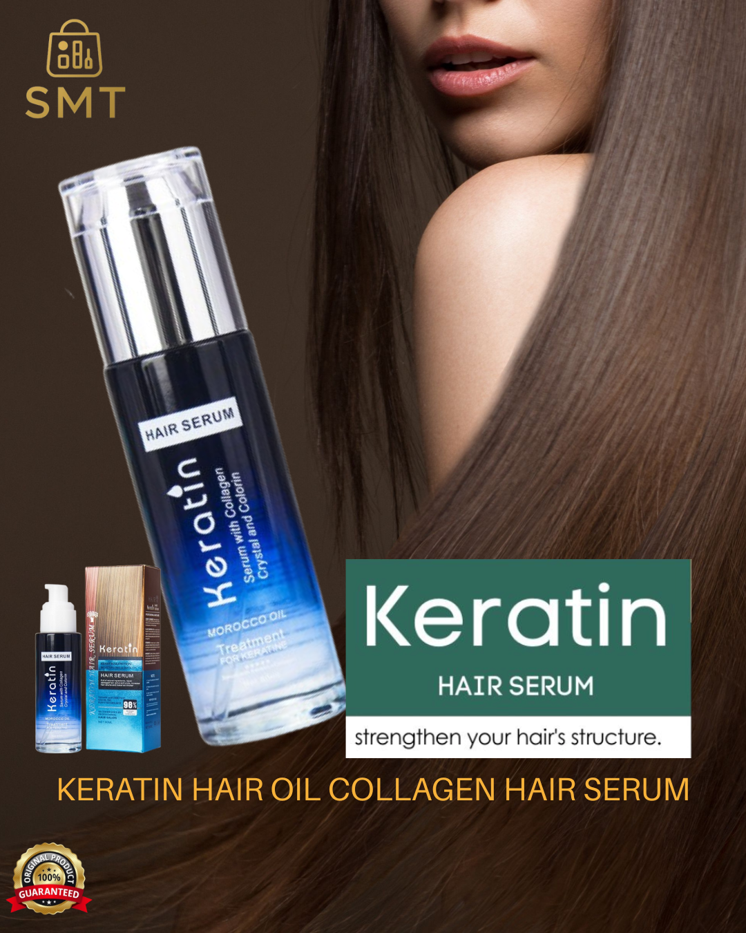 Keratin Hair Serum 80ml Intensive Repair & Shine Treatment