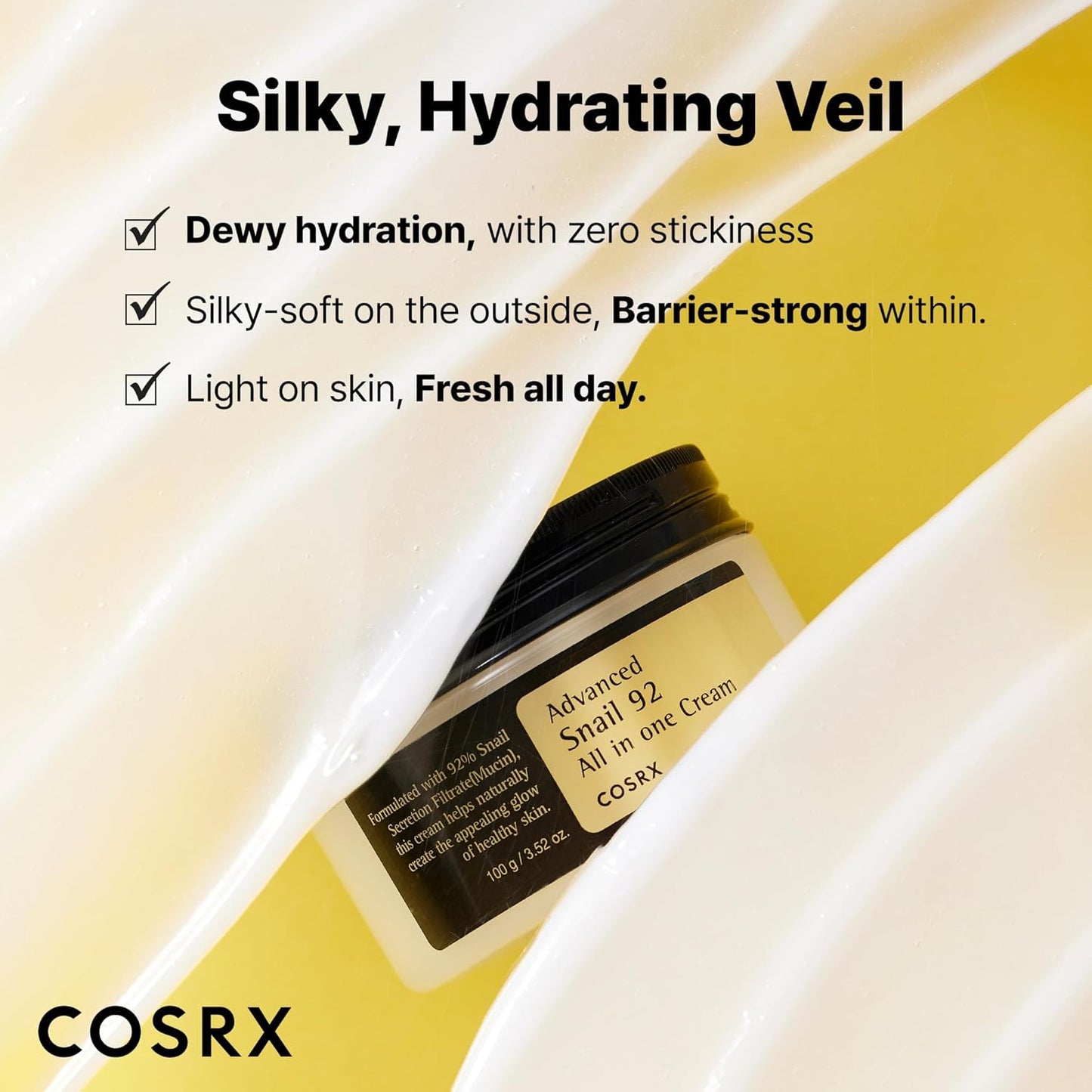 COSRX Advanced Snail 92 All In One Cream 100ml – Korean Repairing & Hydrating Moisturizer