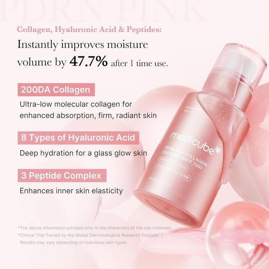 medicube PDRN Pink Collagen Exosome Shot Serum 30ml – Salmon DNA, Skin Booster, Pore Tightening & Glow Serum in Pakistan