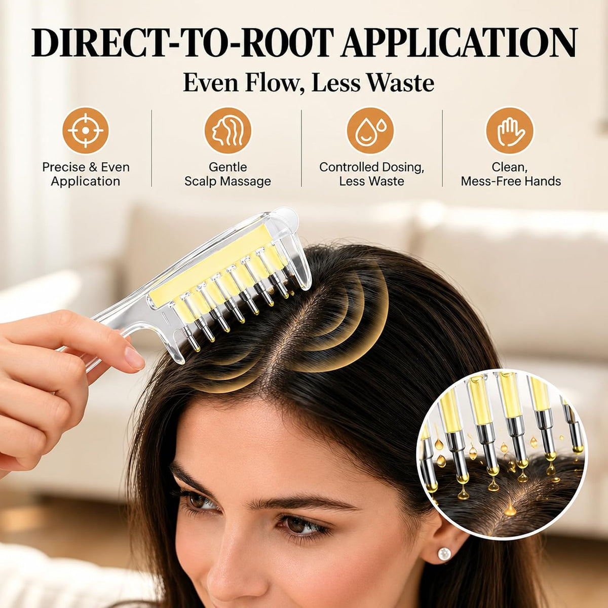 Scalp Oil Applicator Comb – Minoxidil, Hair Serum & Hair Oil
