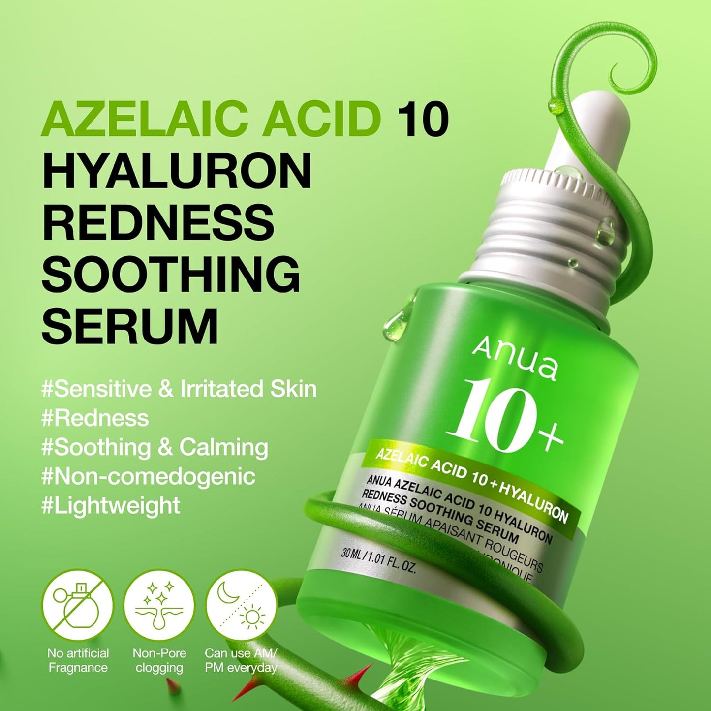ANUA Azelaic Acid 10% Hyaluron Serum 30ml – Redness Soothing, Acne Treatment & Brightening Serum in Pakistan