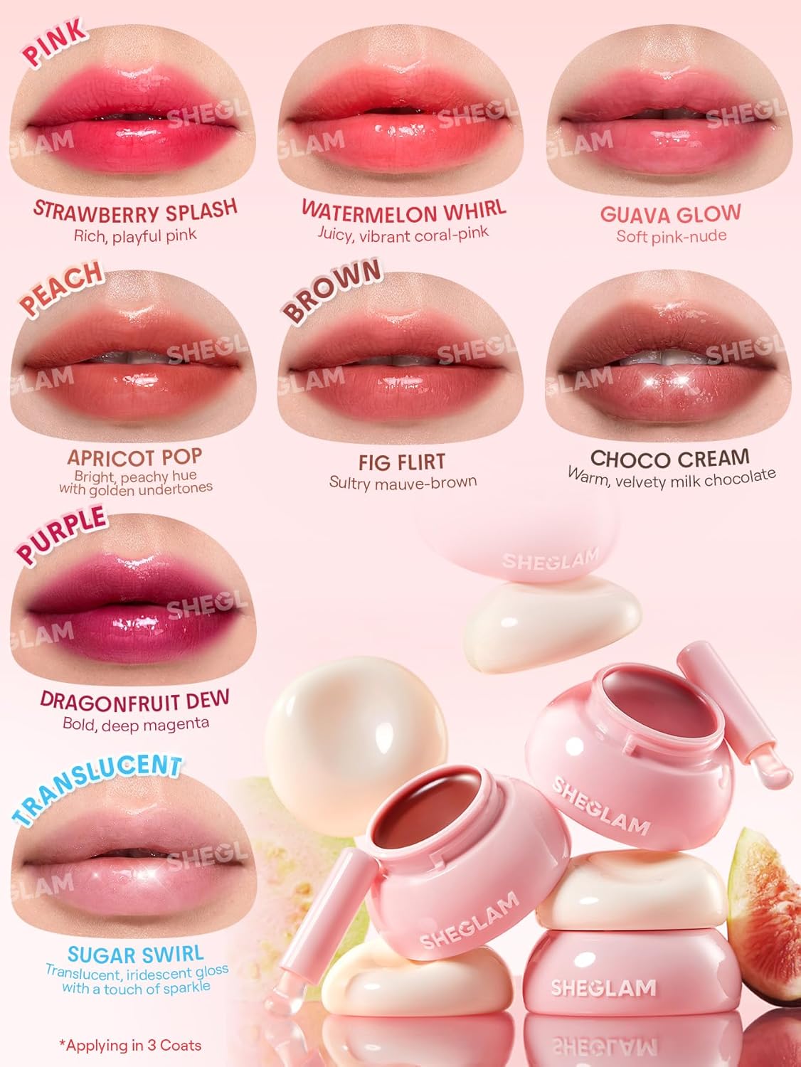 SHEGLAM Hydra Jelly Pocket Lip Jam – Guava Glow Cream Hydrating Lip Gloss for Moisturized & Glossy Lips in Pakistan