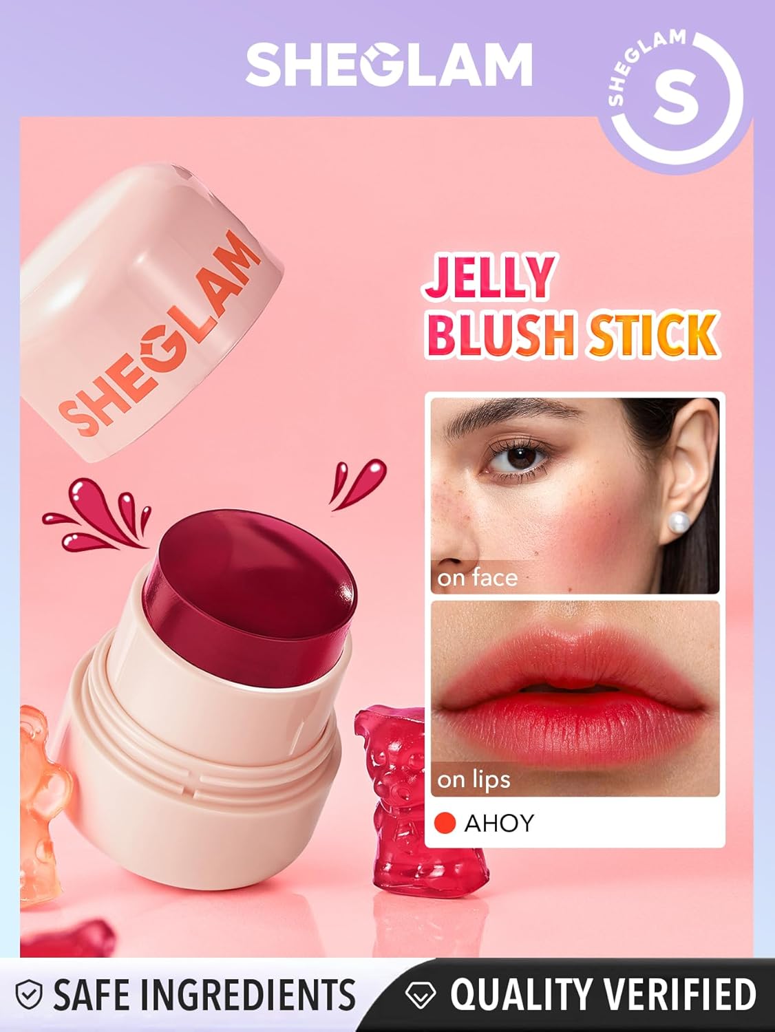 SHEGLAM Jelly-Licious Hydrating Lip & Blush Tint – Glossy Jelly Tint for Natural Glow & Long-Lasting Color in Pakistan
