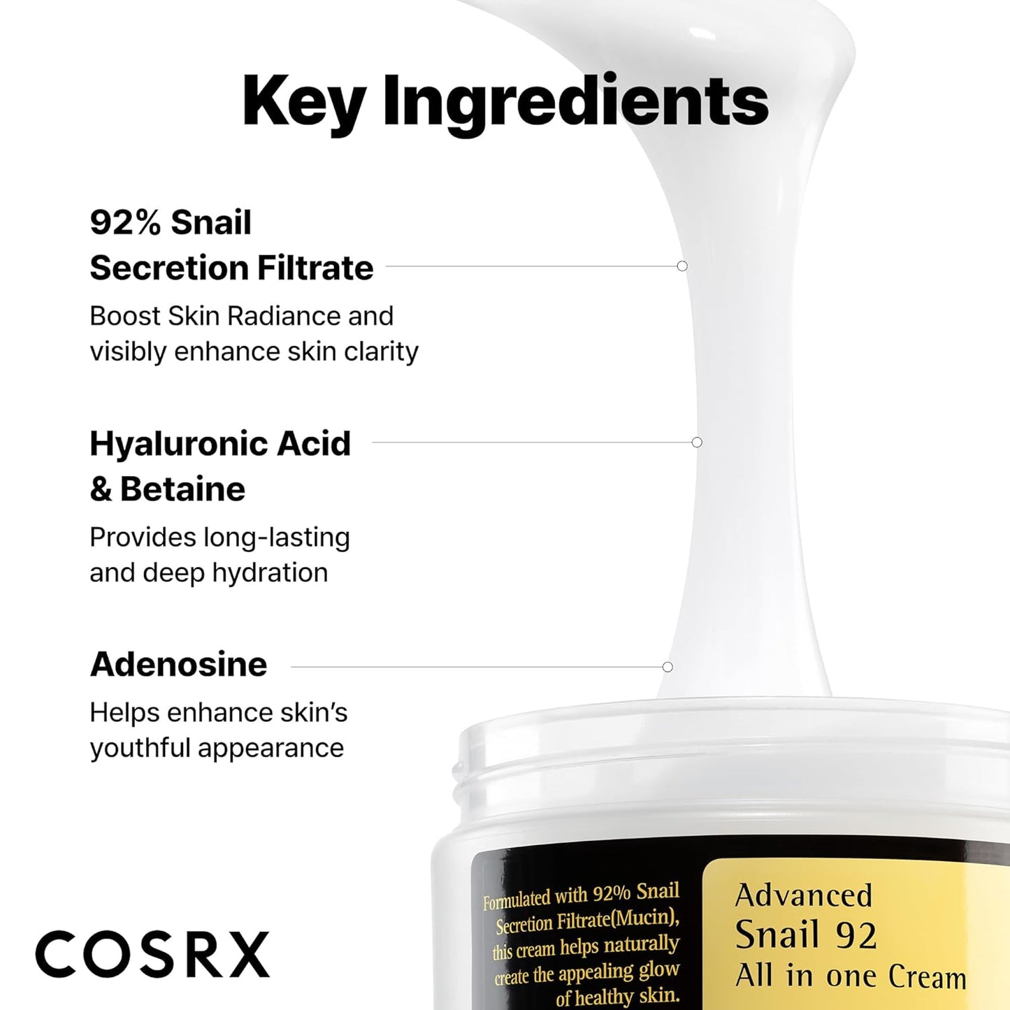 COSRX Advanced Snail 92 All In One Cream 100ml – Korean Repairing & Hydrating Moisturizer