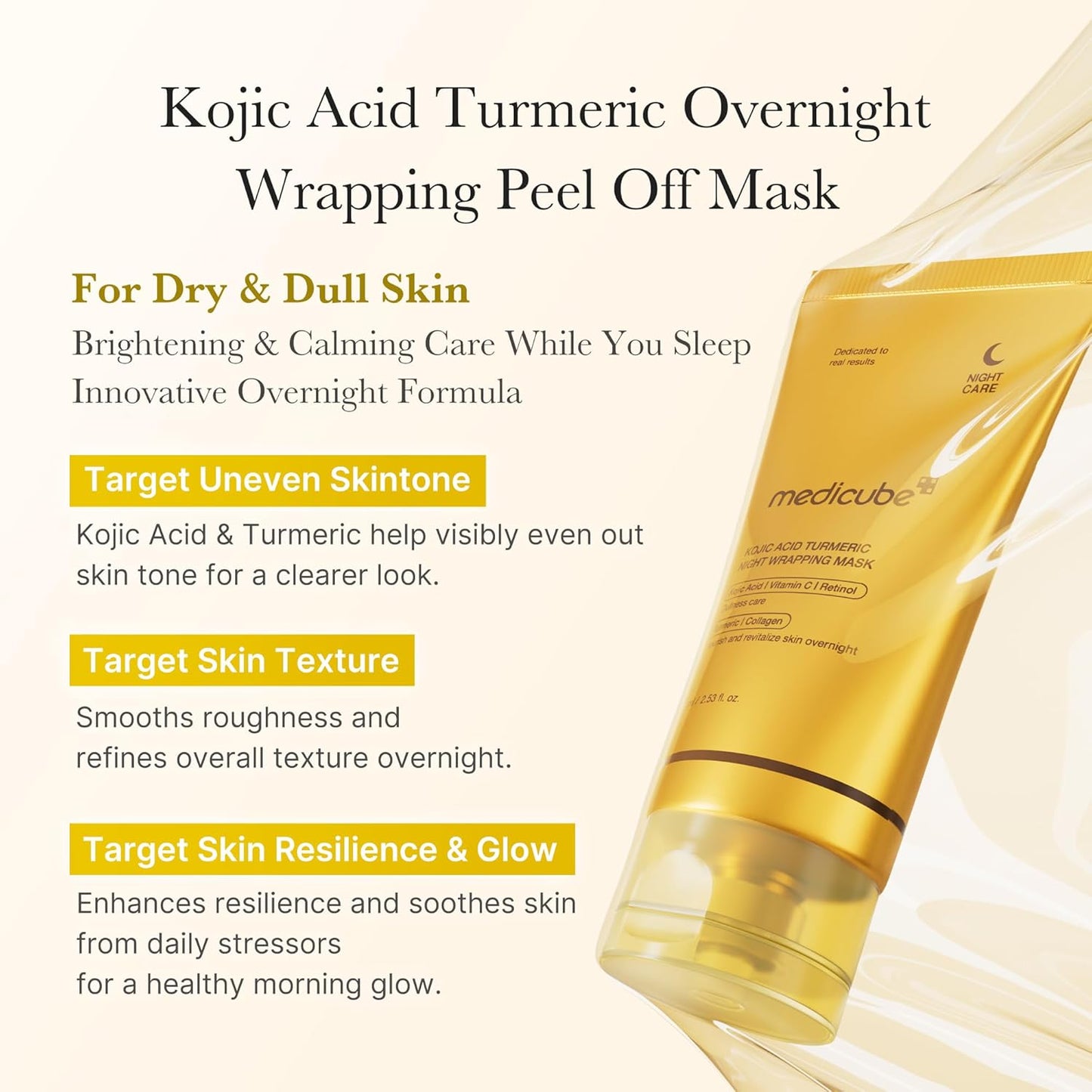 Medicube Turmeric Overnight Wrapping Peel-Off Mask 2.53 fl.oz – Brightening & Nourishing Korean Sleeping Mask for Glowing Skin in Pakistan
