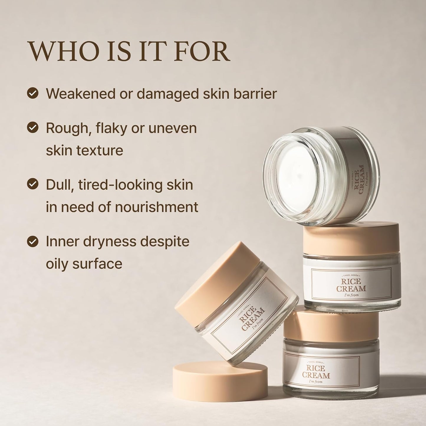 I’m From Rice Cream – 41% Rice Bran Moisturizer with Ceramides for Glow (50ml)