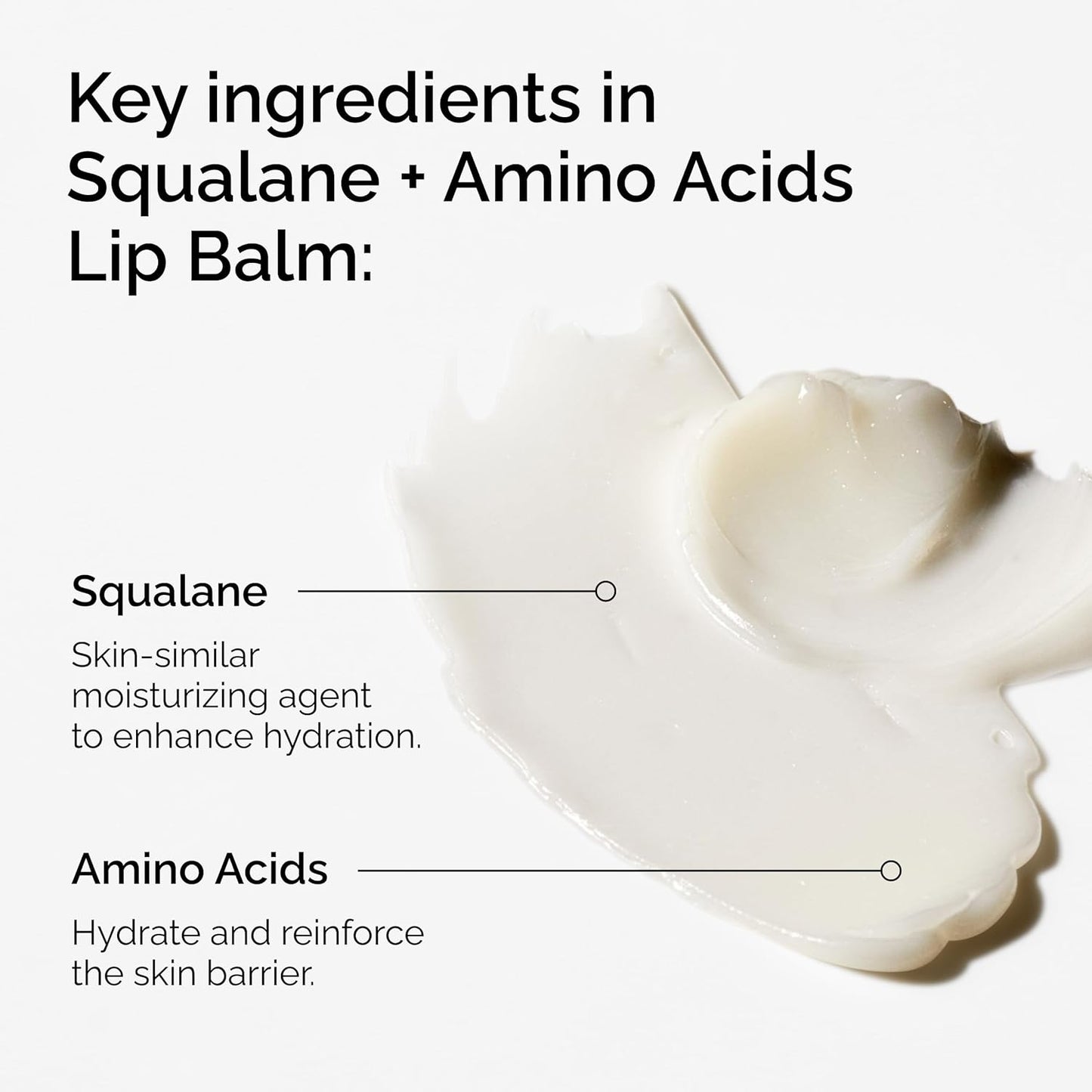 The Ordinary Squalane + Amino Acids Lip Balm – Deep Hydration Lip Repair, For Lips, Elbows, and Cuticles, 0.5 Fl Oz