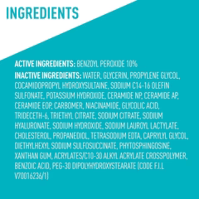 CeraVe  Acne Foaming Cream Cleanser | Acne Treatment Face Wash with 4% Benzoyl Peroxide, Hyaluronic Acid, and Niacinamide | Cream to Foam Formula | 5 Oz