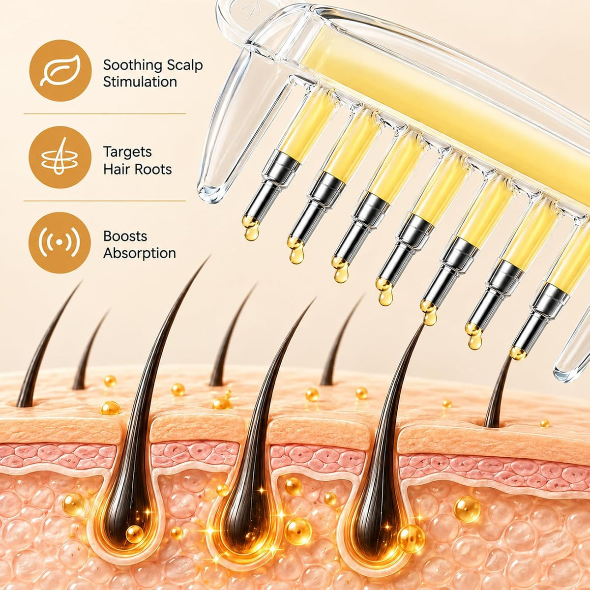 Scalp Oil Applicator Comb – Minoxidil, Hair Serum & Hair Oil
