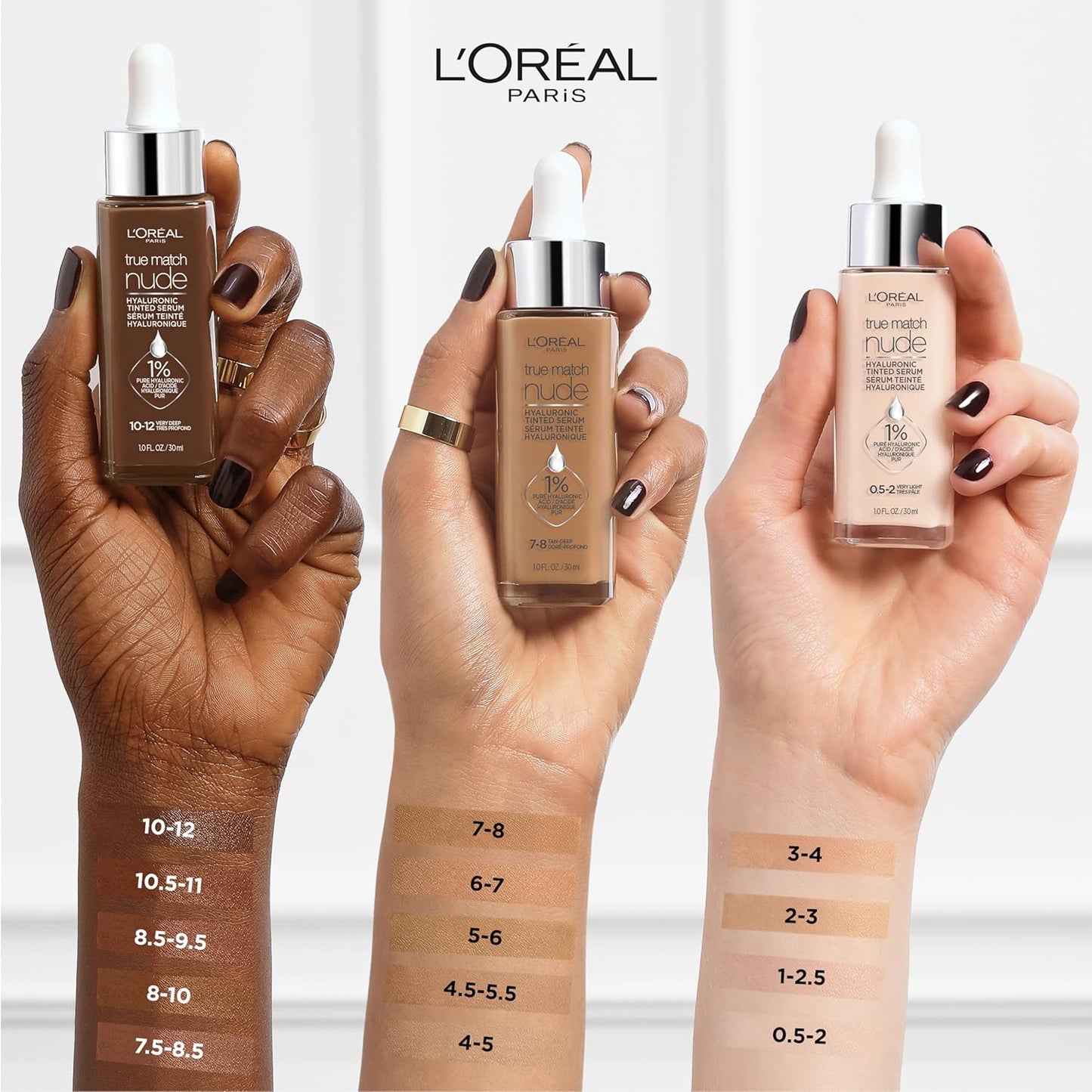L’Oreal Paris True Match Nude Hyaluronic Tinted Serum Foundation 1% HA – Very Light 0.5–2