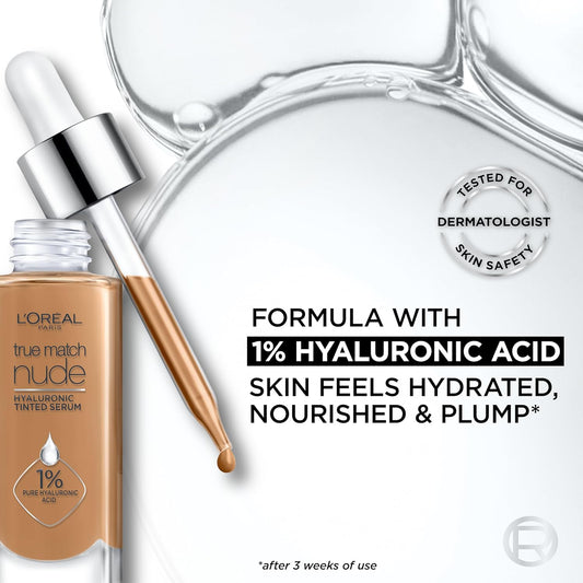 L’Oreal Paris True Match Nude Hyaluronic Tinted Serum Foundation 1% HA – Very Light 0.5–2