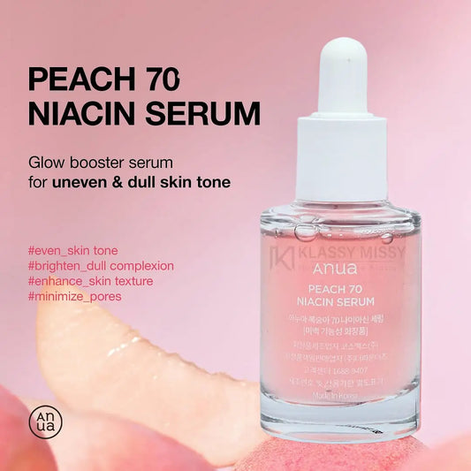 Anua Peach 70 Niacinamide Serum 30ml / brightening hydrating face serum/daily clean beauty
