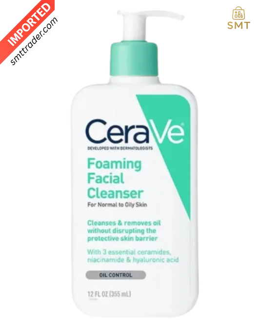 CeraVe Foaming Facial Cleanser, Daily Face Wash for Oily Skin, Hyaluronic Acid + Ceramides + Niacinamide, Fragrance Free & Paraben Free, Non-Drying Oil Control Face Wash