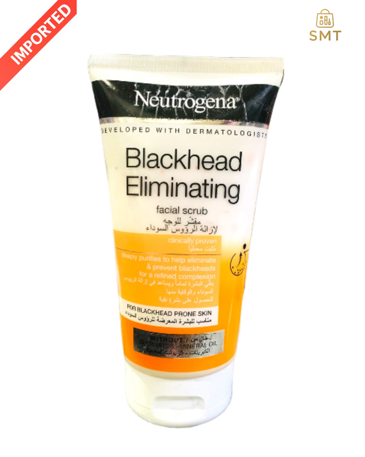 Neutrogena Blackhead Eliminating Facial Scrub 150ml – Salicylic Acid | Removes & Prevents Blackheads From Day 1