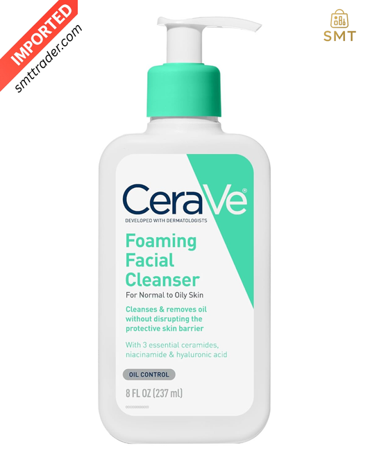 CeraVe Foaming Facial Cleanser, Daily Face Wash for Oily Skin, Hyaluronic Acid + Ceramides + Niacinamide, Fragrance Free & Paraben Free, Non-Drying Oil Control Face Wash