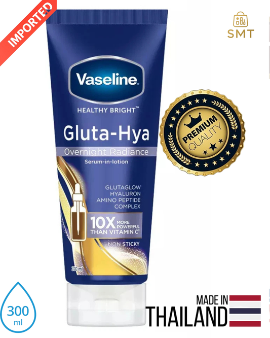 Vaseline Healthy Bright Gluta-Hya Serum Lotion Overnight Radiance - 300ml, 100% Original Product, Made in Thailand