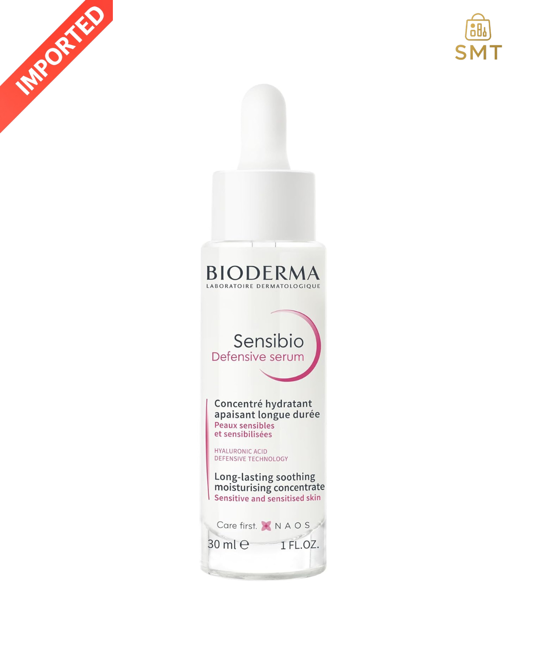 Bioderma Sensibio Defensive Serum, Long-Lasting Soothing Moisturizing Concentrate for Sensitive Skin, 30ml